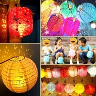 READY STOCK Mid-Autumn Festival Portable LED Lantern Paper Lantern Hollow Lantern Colorful Paper Lantern Decoration