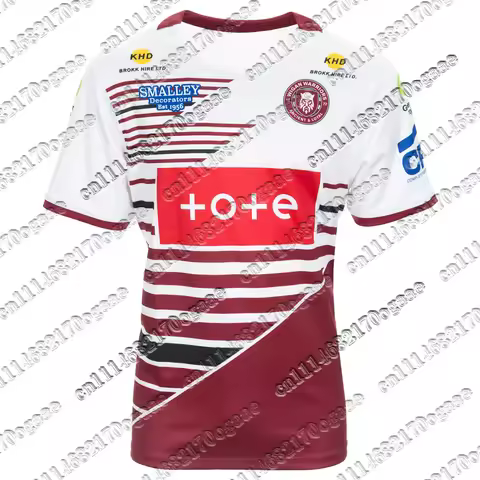 Men Y2K Oversized Short Sleeve Rugby Jersey, Wigan Warriors Graphic Breathable Athletic Top for Trai