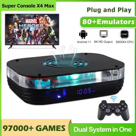 Super Console X4 Max Android 11 Support 8K HD WIFI Retro TV Video Game Player Built-In 97000+ Classi