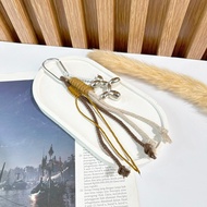 GANTUNGAN Poodle Balloon Dog Silver Keychain Macrame Aesthetic Dog Keychain Korean Balloon Poodle Do