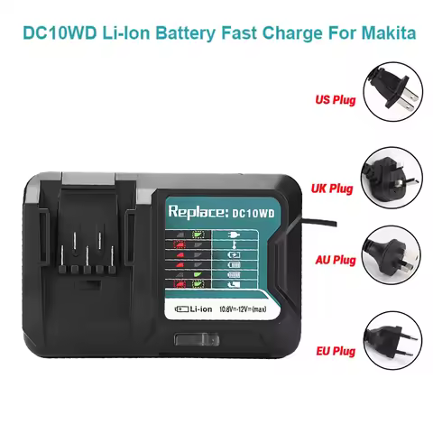 1pc Battery Charger for Makita 10.8V 12V DC10WD BL1021B BL1041B BL1016 LED Light Charger New