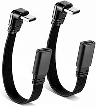 Xthrotsenk 2Pcs Right Angle USB C Cable 3.3ft 90 Degree USB C to USBC Charging Cable 10cm Short USB-