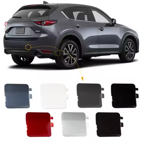 Rear Bumper Tow Hook Cap Towing Eye Cover For Mazda CX-5 2017-2021 KB8A50EK1BB KB8A-50EK1 Car Access