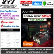 Jbon 600WS Rated 500W Desktop PC Power Supply 12cm Fan 4+4 Pin CPU 6+2 Pin GPU Connector i3 i5 i7 i9