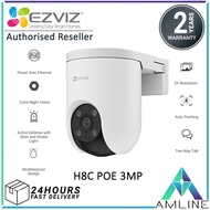 EZVIZ H8C PoE 3MP Two Way Talk Pan/Tilt Color Night Vision Motion Detection Outdoor PoE 1296P 2K Sec