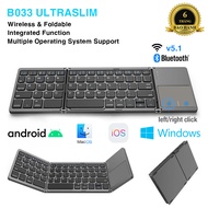 B033 Ultra Slim Bluetooth Wireless Folding Keyboard - Compatible with Phones, Tablets, SmartTVs, Lap