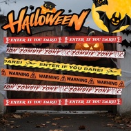 Halloween Party DIY Prop Warning Tape Scary Caution Tape Roll Danger Warning Line for Indoor Outdoor