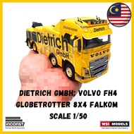 WSI Models DIETRICH GMBH; Volvo FH4 Globetrotter 8X4 Falkom Diecast Scale Model Scale 1/50
