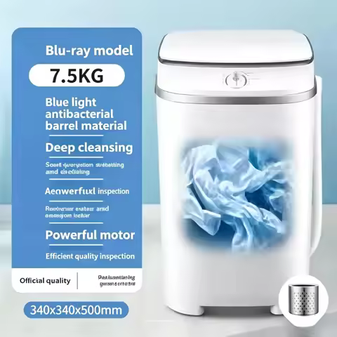 4.5KG Mini Semi-Automatic Washing Machine Blue Light Sterilize Wash Spin All-in-One Small Household 