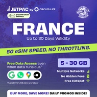 [Jetpac] France Travel eSIM | 5-30GB | 30 Days Usage