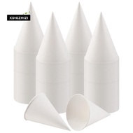 White Paper Cone Cups, Snow Cone Cups,Coated Leakproof Cone Paper Cups for , Shaved Ice, Water 200Pc