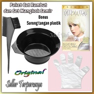 Miranda Cat Rambut BPOM Paket Cat Rambut + Set Mangkok Semir Free Sarung Tangan Plastik Cat Rambut P