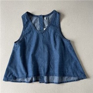 日本 Bliss Bunch 藍色牛仔棉 背心