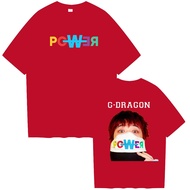 G Dragon Power T-Shirt Đàn ông Phụ nữ Harajuku O-Cổ áo mùa hè thường ngày