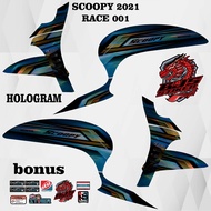 Old satria fu Striping - hologram Decal Sticker for scoopy fi Injection 2021 new race 001