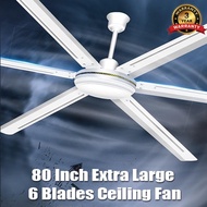 [Ready Stock] 3 Years Warranty Modern Ceiling Fan 80 Inch Extra Large Ceiling Fans 6 Blades
