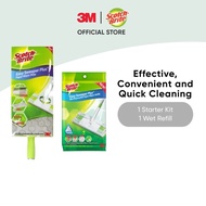 3M™ Scotch-Brite™ Easy Sweeper Plus Mop Kit + Wet Disposable Refills, Bundle Pack, 1 pc/pack, For cleaning home floor