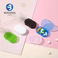 BO Mini Pill Box, Three Compartments Transparent Small Medicine Box, Pill Organizer Medicine Box Moisture-proof Portable Convenient Travel Medicine Organizer Vitamin Supplements