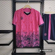 Jersey Futsal pria wanita  keren motif Batik warna pink Terbaru Baju Bola cowok Dewasa set kaos futs