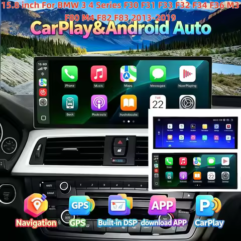 H 15.8" Android Auto For BMW 3 4 Series F30 F31 F33 F32 F34 F36 M3 F80 M4 F82 F83 2013-2019 Carplay 