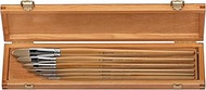 Escoda Clasico Series Oil & Acrylic Brush Set in Wood Box, Chungking Hog Bristle Brights, Size 0, 2,