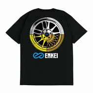 SKZK Enkei Wheels Enthusiast JDM Racing Rim T-Shirt - Enkei RPF1 GTC01 Car Rim Automotive Clothing