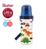 (日貨)Skater x恐龍 系列 不鏽鋼304直飲保溫水壺/隨身瓶/冷水壺/水壺/保溫瓶(470ml)-白色