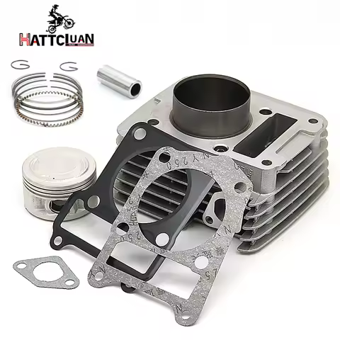HATTCLUAN 54mm 57.4mm Big Bore Motorcycle Cylinder Piston Kit for Yamaha YBR125 TTR125 TTR125L TTR12