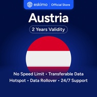 Eskimo Austria eSIM 1-10GB | 2 Year Validity | How to Redeem in Description