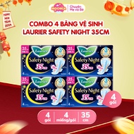 [COMBO 4] Laurier Safety Night Super Safe Night Sanitary Napkin 35cm 4 pieces - Mochica