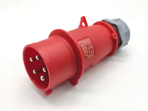 Industrial IEC 60309 32A 3P+E+N Male Plug, 380-415V, IP44 Waterproof, 6h