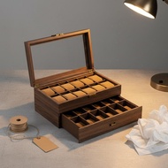 24-Slot Watch Box Divided Compartments 24-Slot Watch Organizer Front Drawer Soft Soft Lining