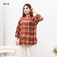 KS-12 Kemeja Atasan Wanita Rayon Premium LD120 LD110 Allsize Lengan 3/4 Blouse Baju Wanita