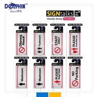 DOLPHIN SIGNtalks DOOR SIGN / DILARANG MASUK / WASHROOM / FLUSH AFTER USE / NO PARKING SIGNAGE METAL