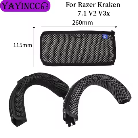 Universal Headband Cover For Razer Kraken 7.1 V2 V3x Headphone Mesh fabric zipper head beam protecti