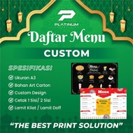 Printing MENU DAFTAR Uk. A4 - CARTON ART MATERIALS | Request DESIGN | Food MENU | Drink | Custom MEN