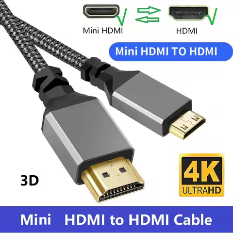 Mini HDMI to HDMI Cable High Speed 3D 4K 60Hz Bi-Directional HDMI to Mini HDMI 2.0 Cord Compatible w