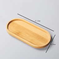 2 Pieces Bamboo Saucer 6.8 Inch Planter Pot Saucer Plant Tray Bamboo Plant Saucer Oval Plant Pot Tra