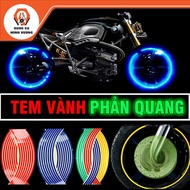 Set of 16 reflective rim stickers for motorbikes and cars - 18 inches