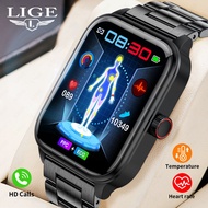 LIGE Smart Watch Men Heart Rate Blood Pressure Blood Glucose Monitoring Bluetooth Call 1.85-inch NFC Smart Watch For Android  and IOS