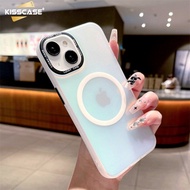 KISSCASE Laser Gradient For iPhone15ProMax Case Magsafe Skin Feeling Matte Anti-Fall Protector Back Cover For Apple15 Pro Max 14 Plus 13 12 11