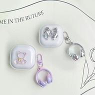 For Baseus BD1/ MC1 / BC1 Case Cute Silicone Transparent Earphone Cover with Keychain For Baseus MC1