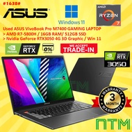#1638 USED R7 ASUS VIVOBOOK PRO M7400 Performance Gaming Laptop AMD Ryzen 7 5800H 16GB 512GB RTX3050