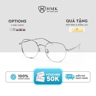 HMK Eyewear Unisex Synthetic Metal Polygonal Eyeglass Frames for Men and Women Lightweight and Easy 