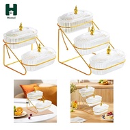 Homyl Fruit Bowl Tray Serving Tray Multipurpose Salad Desert Plates with Lid Fruit