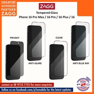 ZAGG Tempered Glass for iPhone 16 Pro Max / iPhone 16 Pro / iPhone 16 Plus / iPhone 16