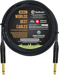 WORLDS BEST CABLES 15 Foot - Gotham GAC-1 Ultra Pro - Premium Low-Cap (21 pf/F) Guitar Bass Instrume