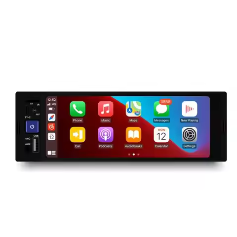 T39c-Bluetooth-Enabled Car Radio With Carplay And Android Auto, 1DIN MP5 Player With FM Receiver For
