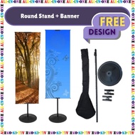 Banner Bunting Printing + Round Stand (FREE Design)