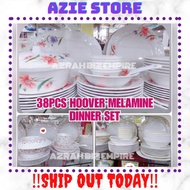 NEW 38PCS HOOVER MELAMINE DINNER SET / SET PINGGAN MAKAN MELAMINE PLATE SET / PINGGAN MANGKUK PLASTI